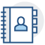Blue contact list icon